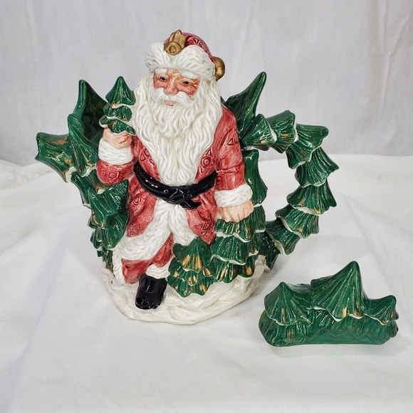 Vintage Large Water Pitcher 9" Fitz & Floyd Santa OLD FASHIONED XMAS 1990 - Picture 7 of 15